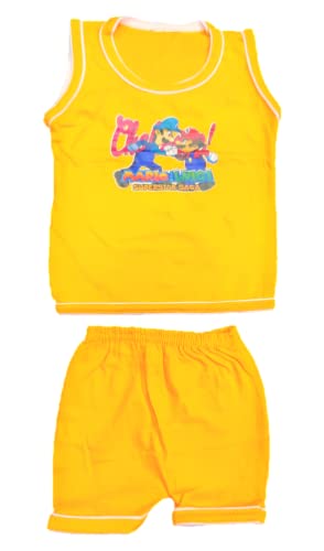 Image of Baby Boy & Girl Unisex Summer Dress 100% Pure Cotton T-shirt and Shorts - Pack of 5 T-shirt + 5 Shorts Multi colored