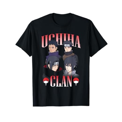 Naruto Shippuden Uchiha Clan Collage with Symbols Anime T-Shirt