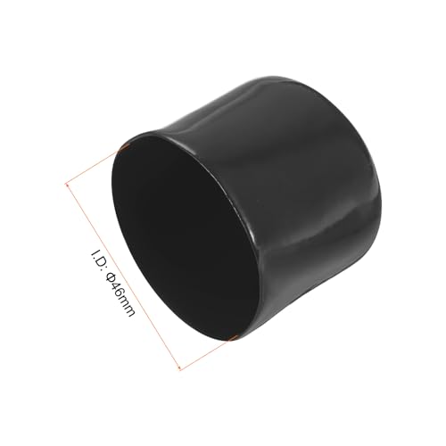Image of uxcell 4pcs Rubber End Caps 46mm ID Vinyl Round End Cap Cover Screw Thread Protectors Black, 40mm Height