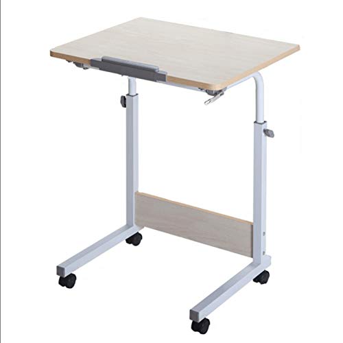 Preisvergleich Produktbild QYT-Laptoptisch, mobiler Betttisch auf Rollen, Beistelltisch höhenverstellbar / breitenverstellbar, Tischplatte neigbar / klappbar, Bett-Beistelltisch für Krankenbett,B
