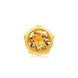 KnSam Pendientes de oro auténtico para mujer, oro amarillo 750, citrino, diseño de flores, color amarillo, sin níquel, oro de 18 quilates