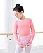 Daydance Boat Neck Kint Girls Dance Sweater for Ballet, Pullover Crop Top, Long Sleeve