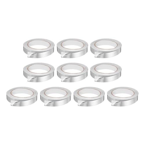 QUARKZMAN 10 Piezas de Cinta de Protección Térmica 0.78' x 65.6 Pies Resistente al Agua Protector Solar Aislamiento Acústico Resistencia a Altas Temperaturas Cinta de Aluminio Plateado