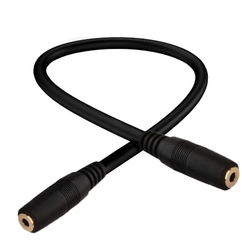 Cable de extensión 2.5mm hembra a 2.5mm hembra 2 unidades 1FT miniatura 4