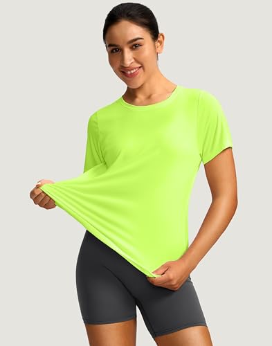 Image of Women's Short Sleeve Workout Shirts UPF 50+ Sun Protection T-Shirts Quick Dry Breathable Gym Running Hiking Tops for Women