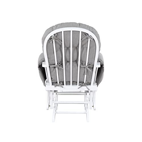 Suite Bebe Mason Gray Glider and Ottoman, Nursery Rocking Chair Combo, Soft Gliding Motion, Storage Pocket - Image 6