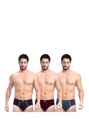 Image of Milton Mens Pure Cotton Solid Briefs with Inner Elastic|Premium Soft Breathable Underwear for Men|Comfort-Fit Waistband for All-Day Wear|Multi-Color, Color Name May Vary as per Availability|Pack of 3
