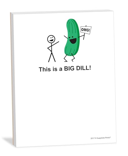 Guajolote Prints Funny Pickle Memo Pad - Novelty Gag Gift Notepad, To Do List for Friends and Coworkers