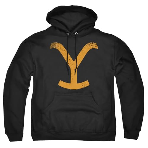 Popfunk Yellowstone Large Brand Unisex Adult Pull-Over Hoodie (Small) Black