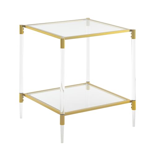 Convenience Concepts Royal Crest Acrylic Glass Square End Table 20.25