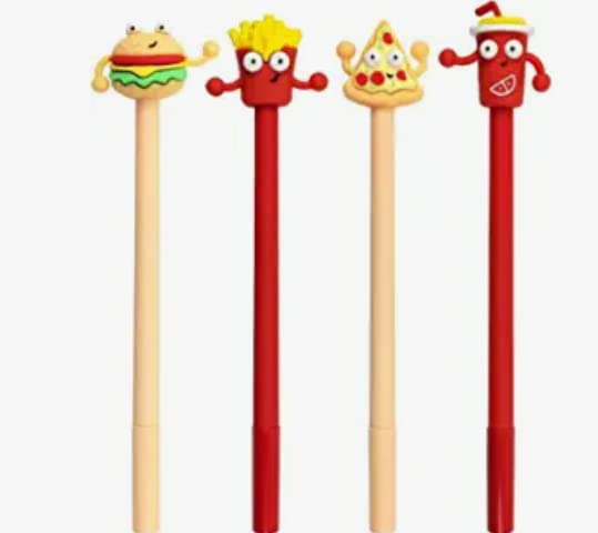 Fast Food Stationery 3D Characters (Burger, Fries, Pizza, Soda) 0.5mm Gel Pen (1PC) (Coke)