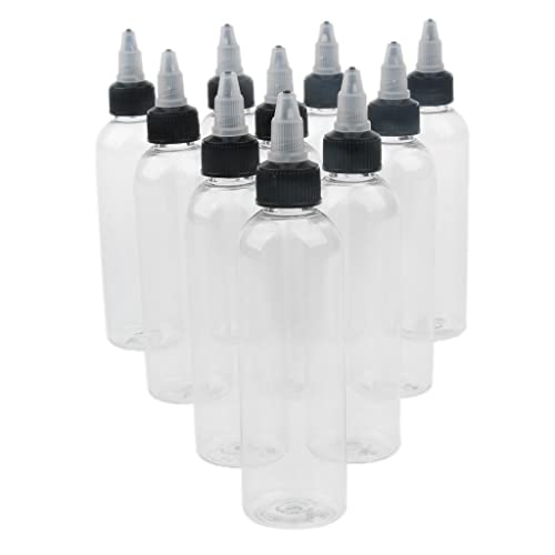 FashionCha 10 Botellas con Tapón Giratorio para Disolventes, Aceites, Pintura, Tinta,