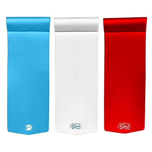 TRC, 2022 USA Themed Splash Pool Foam Raft Lounger Bundle, Comfortable Luxury Floats for Swimming Pools and Lakes - 70’’ Length x 26’’ Width x 1.25’’ Thick - Red, White, and Blue