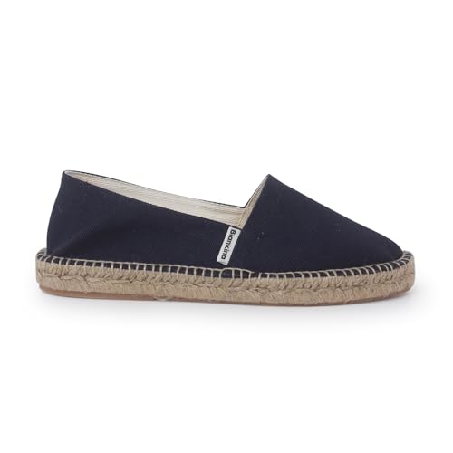 Biankina Mila Women's Espadrille Slip-On Flats — Organic Cotton Canvas, Vegan, Handmade in Spain — Runs Small, Order Next Size Up (Navy - 9)