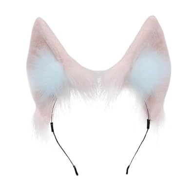 QUICOMP Women Cat Ears Hairband Simulation Animal Ears Cute Cat Cos Headband (Z Pink)