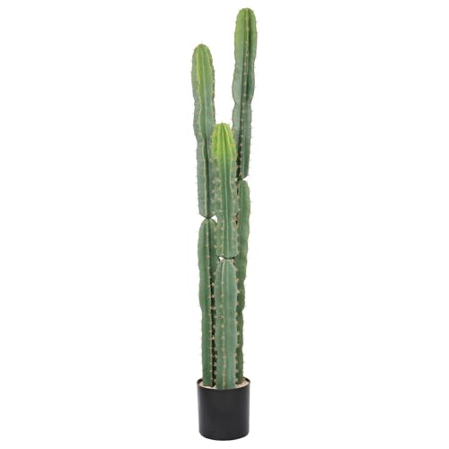 bellacat UV Resistant 5ft Large Artificial Cactus with Black Pot, 60in Realistic Faux Plants Indoor, Lifelike Fake Cactus Plant for Indoor and Outdoor Home Office Store Porch Patio Garden Decor by bellacat - Used condition - US$60.00