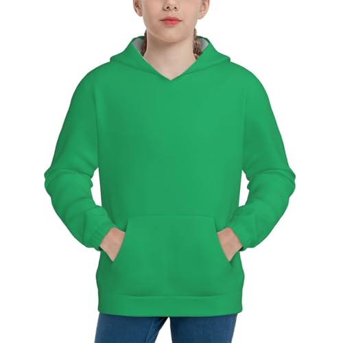 Forestgreen Kid Hoodies Boys Sweatshirts Girls Pullover with Pocket