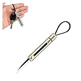 TTivxe Multifunktions Schlüsselanhänger mit Einziehbares Meŝŝer,Mini Portable Schlüsselbund,Bequem jeden Tag,Edelstahl 0407C (Gold)