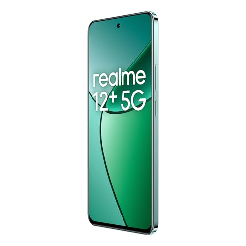 Image of realme 12+ 5G Smartphone 8+256 GB Supports NFC, Dimensity 7050 5G Chipset, Sony LYT-600 OIS, 120 Hz AMOLED Display, Rain Resistant Smart Touch, Dual SIM Cards, Green (Without Adapter)