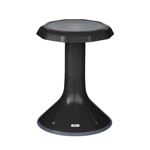 Image of Back2School Express Wobble Sensory Stool for Classroom - 18 inch Active Flexible Seating Chair for Kids, 220lb Capacity, GREENGUARD Gold Certified, Black