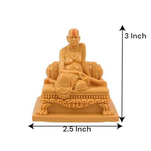 Image of KariGhar Swami Samarth Idol Perfect for Car Dashboard and Housewarming 3 Inch Figurine