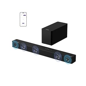 ULTIMEA 5.1CH Surround Sound Bar with Subwoofer, Dolby Atmos, VoiceMX, BassMX, APP, 300W Soundbar for Smart TV, Home Theater Surround Sound System for TV, BT 5.4, Poseidon M60 (2025 Model)