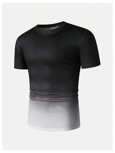 SOLY HUX Men's Gradient T Shirt Short Sleeve Round Neck Tee Summer Tops3