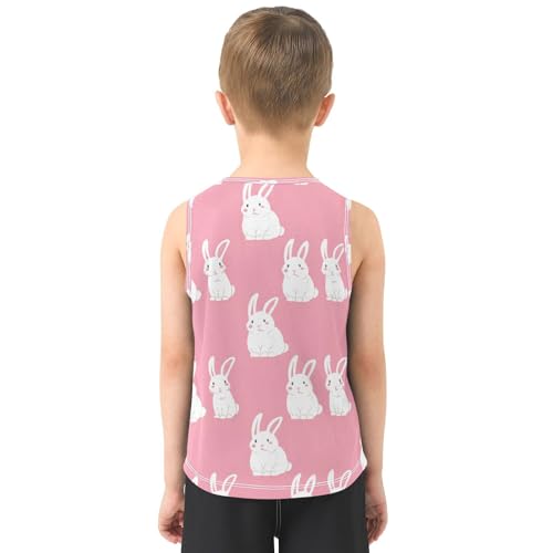J JOYSAY Cute Bunny Rose Boys Tank Top Sleeveless Muscle Shirts Quick Dry Kids T-Shirts 3-15T3