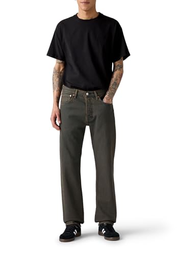 I blue jeans originali Levi\'s Uomo Jeans 501 Original in Cotone, Straight Fit, Verde (Sandslide Od), W38/L32