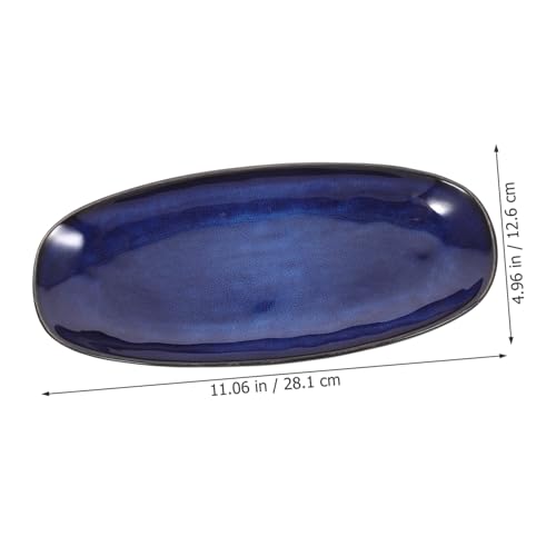 Plato Sushi Cerámico Rectangular Azul 28.1x12.6x3.1cm miniatura 4