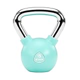 ZIVA RPU Solid Cast Steel Kettlebell Weight - Premium Hard Wearing Rubber Urethane Coating - Core and Strength Training Exercise Workout - 15 lbs.