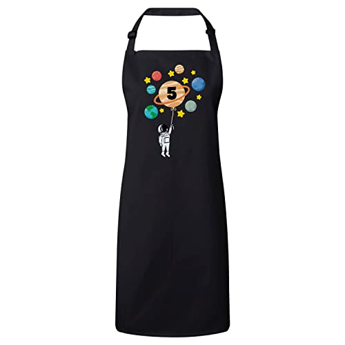 Tablier cuisine premium noir astronaute 8 ans espace planète galaxie