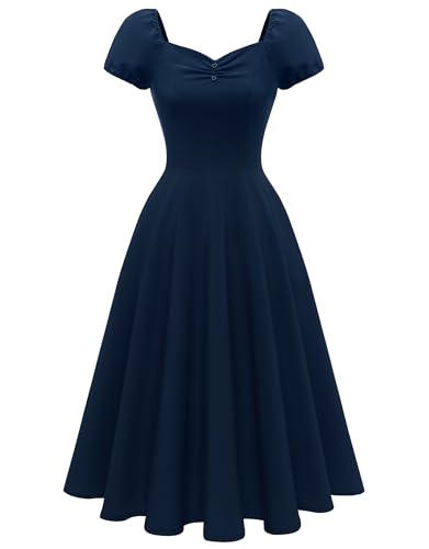 Wedtrend Women's 1950s Dresses With Sleeve 40s Tea Party Dresses Cocktail Dress Swing Vintage Dress