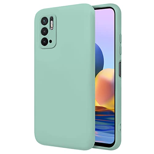 TBOC Funda para Móvil Compatible con Xiaomi Redmi Note 10 5G [6.5"]Carcasa Rígida [Turquesa] Silicona Líquida Premium [Tacto Suave] Forro Interior Microfibra [Protege Cámara] Antideslizante Resistente Cover