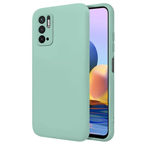 TBOC Funda para Móvil Compatible con Xiaomi Redmi Note 10 5G [6.5"]Carcasa Rígida [Turquesa] Silicona Líquida Premium [Tacto Suave] Forro Interior Microfibra [Protege Cámara] Antideslizante Resistente