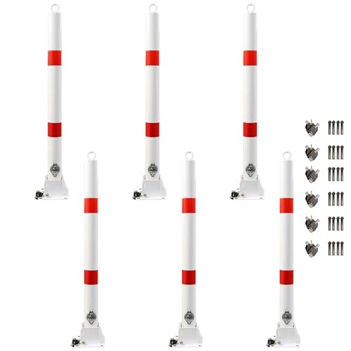 YHWKGZ �܂肽���ݎ����ԃo���A���b�N�A�d���������������S�{���[�h��Q���Y�A���Ɨp�ԗp�A�x���X�g���C�v�t���ԃX�g�b�p�[�|�X�g�A�ƒ�p�K���[�W�p(White,6pcs)