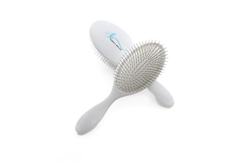 Luxury Detangling Brush - Premium Metal Bristles for Wet/Dry Use Hair Extension and Wig Safe - Gently Massages Scalp for Soft Shiny Hair for Women Men and Kids
