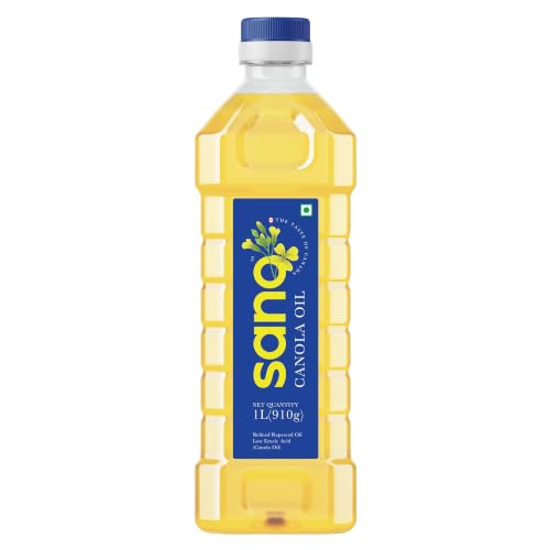 Image of Sano Canola Oil: Cooking Oil for Daily Use | Recommended for All Types of Cuisines | Ideal for Conscious Cooking | 1 Liter (Pack of 1)
