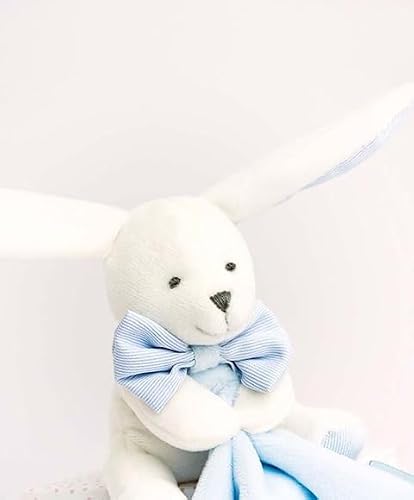 Doudou Et Compagnie - Scatola Con Fiori E Pupazzetto A Forma Di Coniglio Con Fazzoletto Di Peluche, Blu Cielo, Codice Dell’Articolo: DC3338 - 4