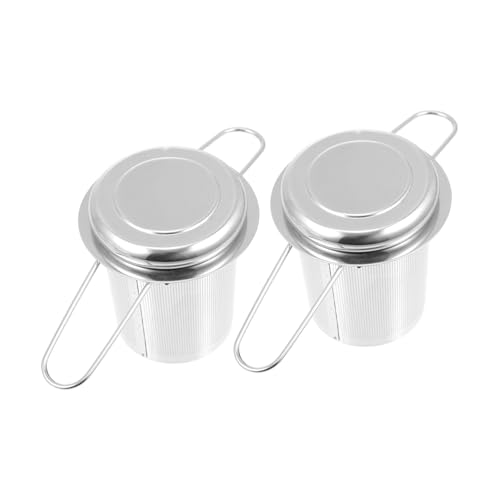 CLISPEED 2セット ステンレス製 折りたたみハンドル付き茶こし 細かい目茶漉し 家用ティーストレーナー 耐食性で丈夫 茶葉残留物除去用 茶室