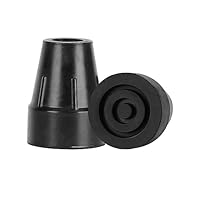 supregear Krücken Gummi, 2 Stück 19 mm Gehstock Gummipuffer, Strapazierfähig, Extra Breite Basis, Ersatzstockspitze für Gehstock, Krücken, Schwarz
