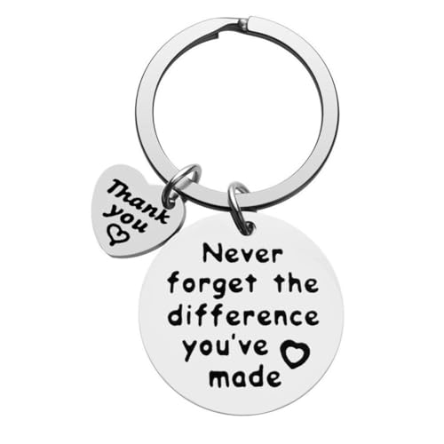MDFREL Never Forget The Difference You've Made Keychain Inspirational Keyring