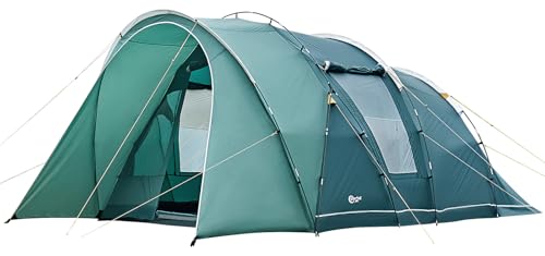 Portal tienda de campaña para 5 – 6 personas, impermeable, 3000 mm, 2 cabinas para dormir con altura de pie, toldo, bandeja para suelo, XXL, grande