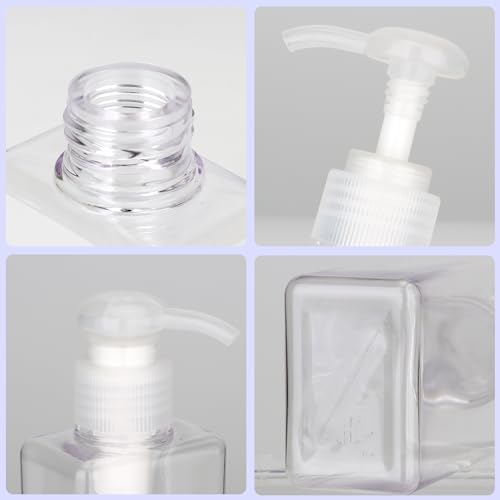Jansburg 2 Pack Refillable Flat Square Plastic Lotion Dispenser - 150ml (5.1oz) Pump Bottle Dispenser - Leakproof Empty Lotion Pump Bottle for Essential Oil, Soap, Shampoo - Cosy Home Interiors Jansburg 2 Pack Refillable Flat Square Plastic Lotion Dispenser - 150ml (5.1oz) Pump Bottle Dispenser - Leakproof Empty Lotion Pump Bottle for Essential Oil, Soap, Shampoo - Image 2