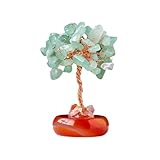 LoKori Albero di Cristallo Guarigione Chakra Cristalli Pietra Albero dei Soldi su Base di Agata Naturale Figurine Decorazione da Scrivania Feng Shui, Tavolo da Meditazione Decorazione Dell