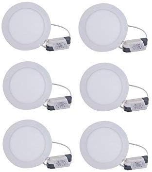 Jikrik 6W LED Panel Light, White, Round