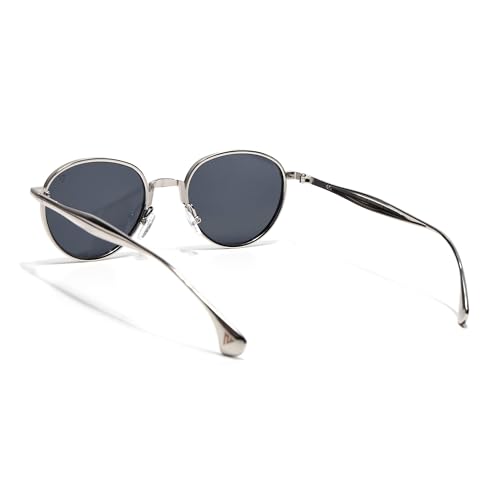 Image of Voyage Round Polarized Sunglasses for Men & Women (Black Lens | Black Frame - MG7609)
