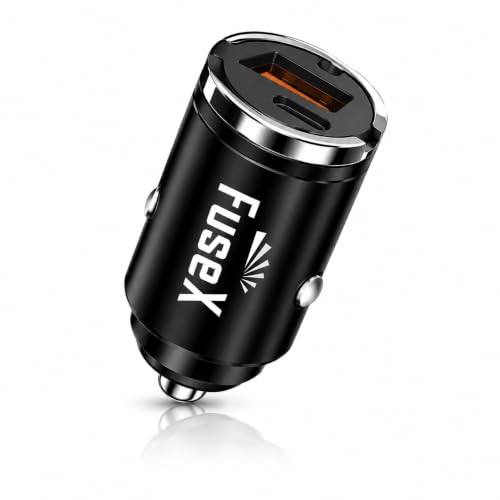 Image of FuseX 30W Fast Car Charger | USB-C PD + USB-A Fast Charging Adapter | Dual Port Car Mobile Charger for iPhone 17 /16 /15 /14, Samsung, OnePlus, Android Devices | 12V /24V