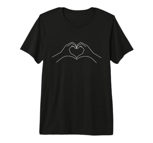 Heart Hands Illustration Minimalist Tattoo Drawing T-Shirt Haut de Gamme