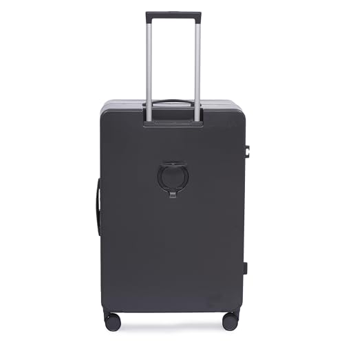 Image of Swiss Military Black Gold Collection Hard PC Trolley Luggage Set of 3 (55cm Small, 65cm Medium & 75cm Large) Suitcase with TSA Lock, 360 Wheels-Ideal for International Travel (44L,70L,105L) Dark Grey